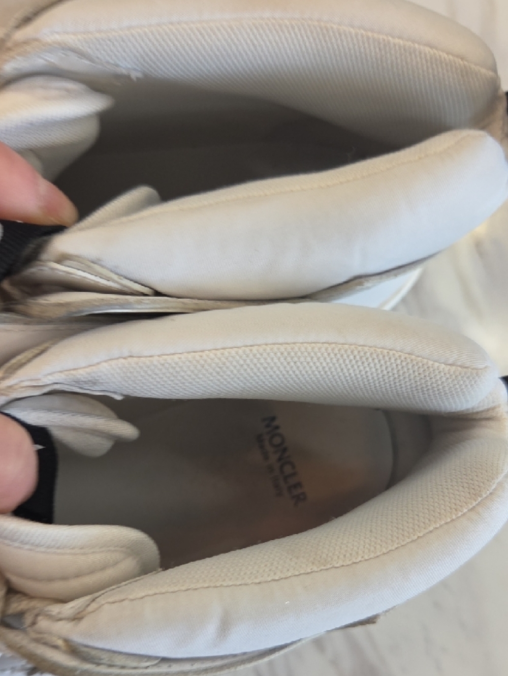 Moncler White High-Top Athletic Sneakers - Picture 14 of 15